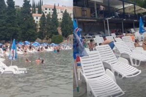 Nesvakidašnja scena u Neumu: More puno ležaljki iznenadilo turiste (VIDEO)