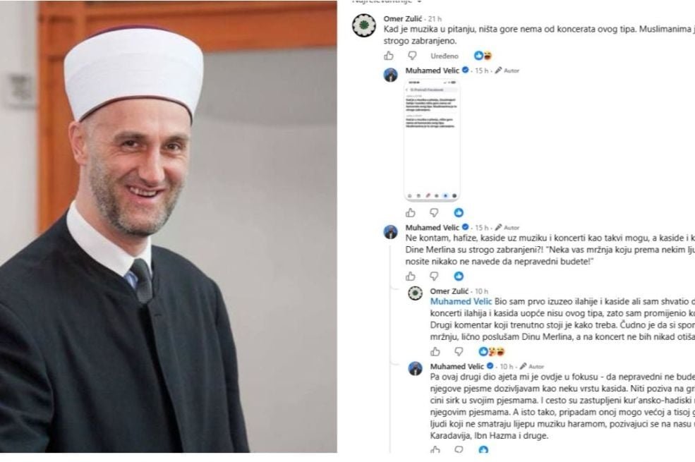 Efendija Velić pohvalio Dinu Merlina, pratilac negodovao: Muslimanima su koncerti strogo zabranjeni